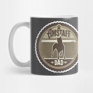 Amstaff Dad - Distressed American Staffordshire Terrier Silhouette Design Mug